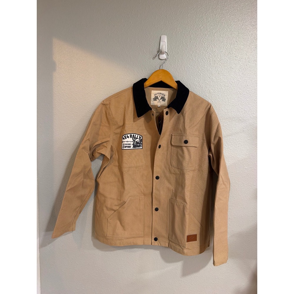 Petersen Automotive Museum Chore Jacket Mens Large Tan Canvas 4x4 Rally Route 66